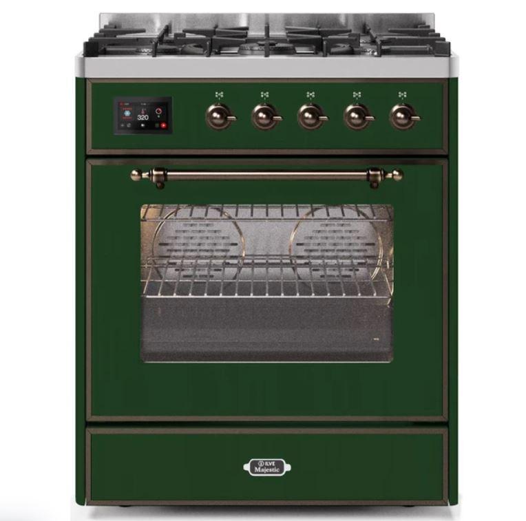 ILVE 30" Majestic II Series Gas Burner and Electric Oven Range with 5 Sealed Burners - UM30DNE3