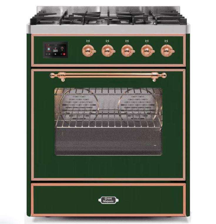 ILVE 30" Majestic II Series Gas Burner and Electric Oven Range with 5 Sealed Burners - UM30DNE3