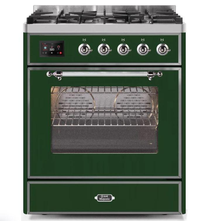 ILVE 30" Majestic II Series Gas Burner and Electric Oven Range with 5 Sealed Burners - UM30DNE3