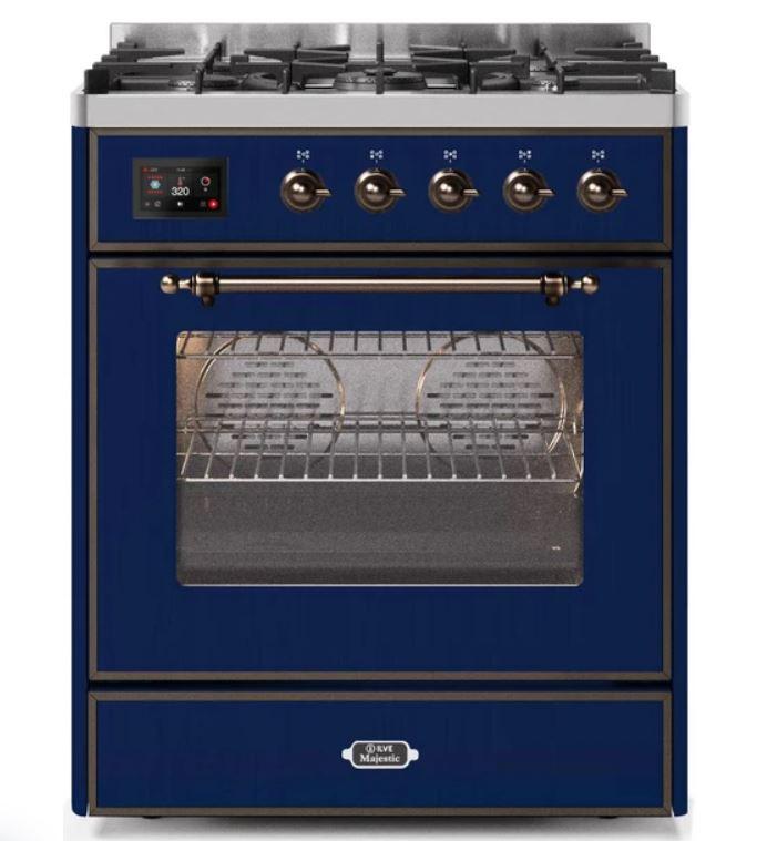 ILVE 30" Majestic II Series Gas Burner and Electric Oven Range with 5 Sealed Burners - UM30DNE3