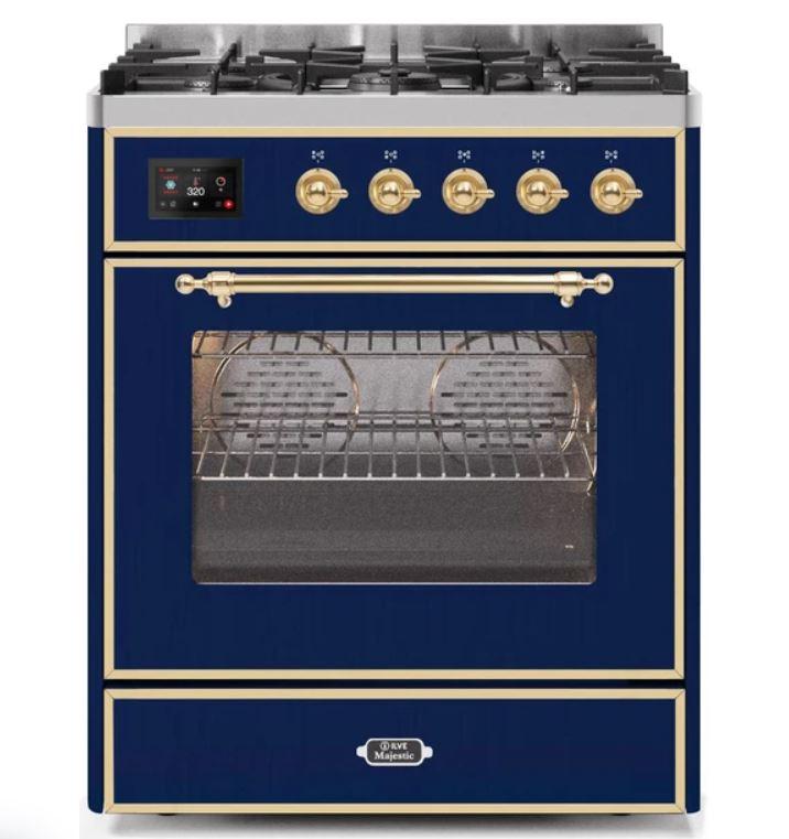 ILVE 30" Majestic II Series Gas Burner and Electric Oven Range with 5 Sealed Burners - UM30DNE3