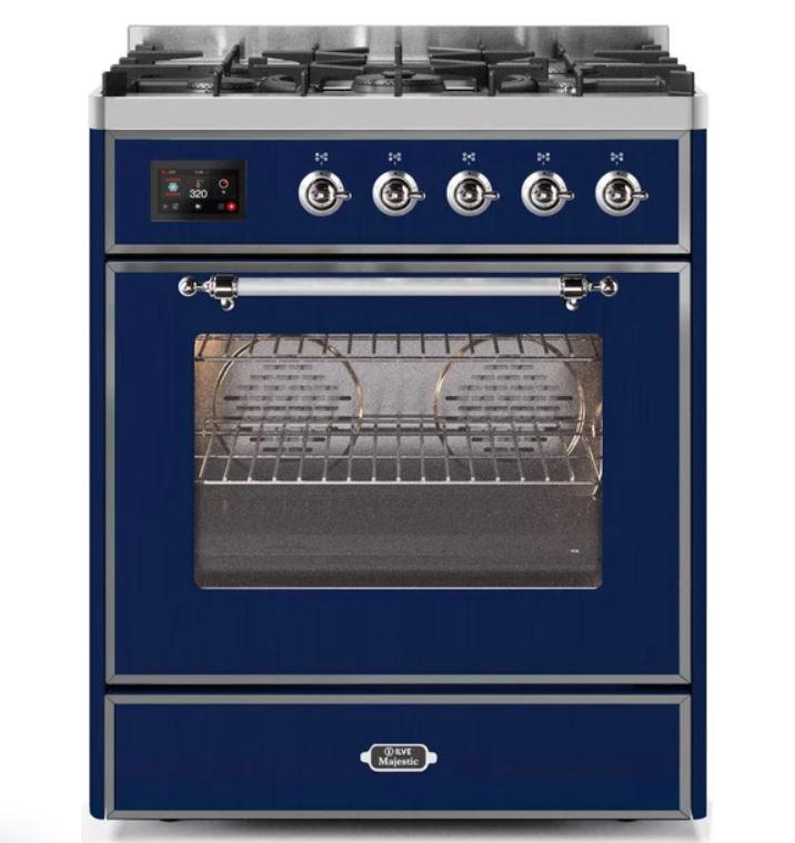 ILVE 30" Majestic II Series Gas Burner and Electric Oven Range with 5 Sealed Burners - UM30DNE3