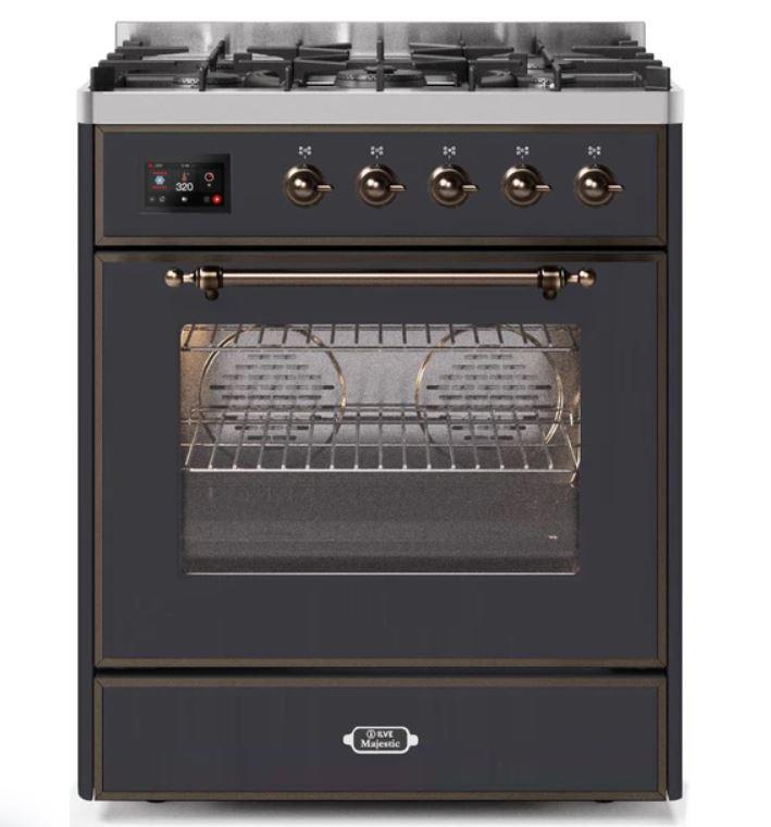 ILVE 30" Majestic II Series Gas Burner and Electric Oven Range with 5 Sealed Burners - UM30DNE3