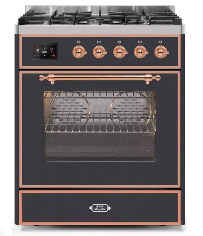 ILVE 30" Majestic II Series Gas Burner and Electric Oven Range with 5 Sealed Burners - UM30DNE3