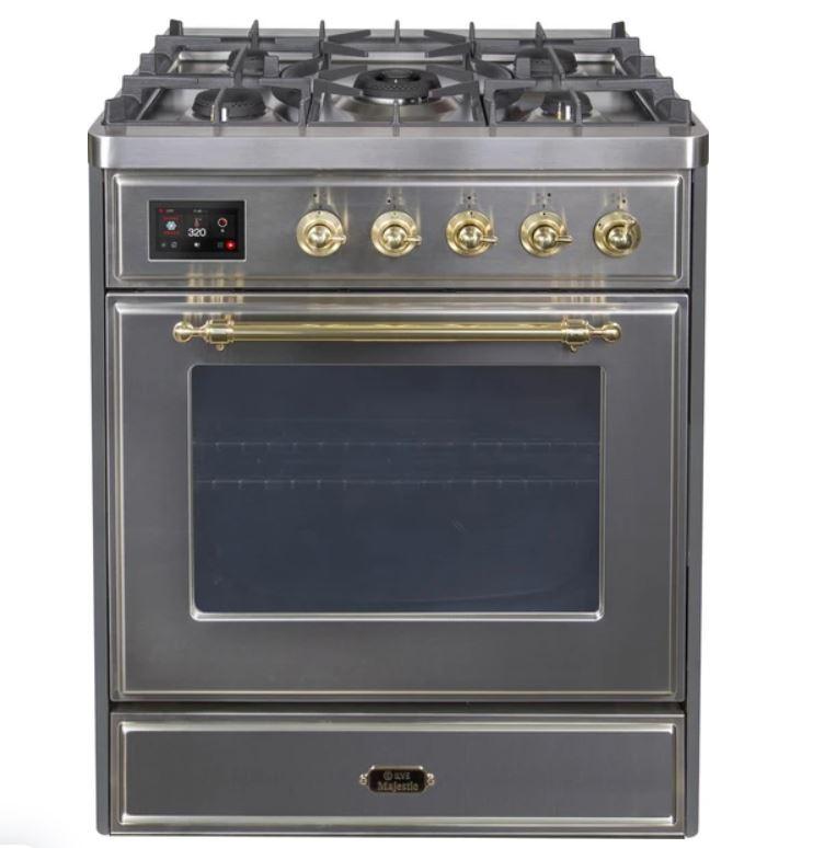 ILVE 30" Majestic II Series Gas Burner and Electric Oven Range with 5 Sealed Burners - UM30DNE3