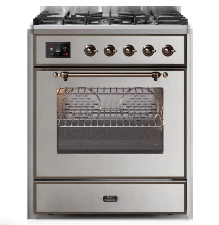 ILVE 30" Majestic II Series Gas Burner and Electric Oven Range with 5 Sealed Burners - UM30DNE3