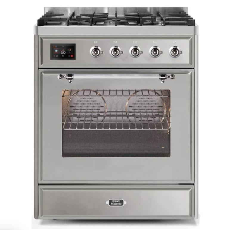 ILVE 30" Majestic II Series Gas Burner and Electric Oven Range with 5 Sealed Burners - UM30DNE3