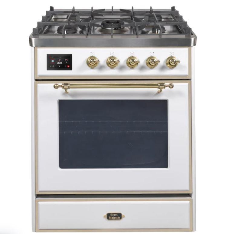 ILVE 30" Majestic II Series Gas Burner and Electric Oven Range with 5 Sealed Burners - UM30DNE3