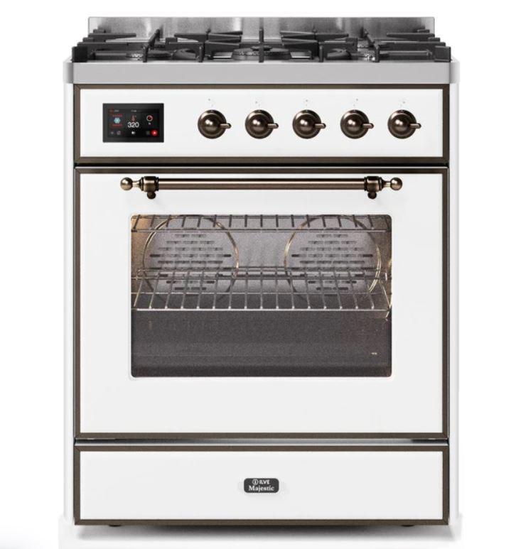 ILVE 30" Majestic II Series Gas Burner and Electric Oven Range with 5 Sealed Burners - UM30DNE3