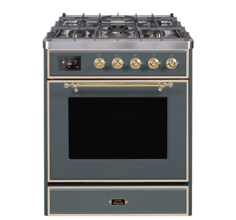 ILVE 30" Majestic II Series Gas Burner and Electric Oven Range with 5 Sealed Burners - UM30DNE3