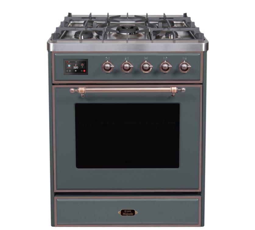 ILVE 30" Majestic II Series Gas Burner and Electric Oven Range with 5 Sealed Burners - UM30DNE3