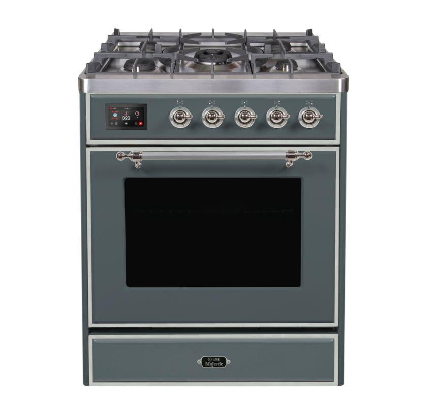 ILVE 30" Majestic II Series Gas Burner and Electric Oven Range with 5 Sealed Burners - UM30DNE3