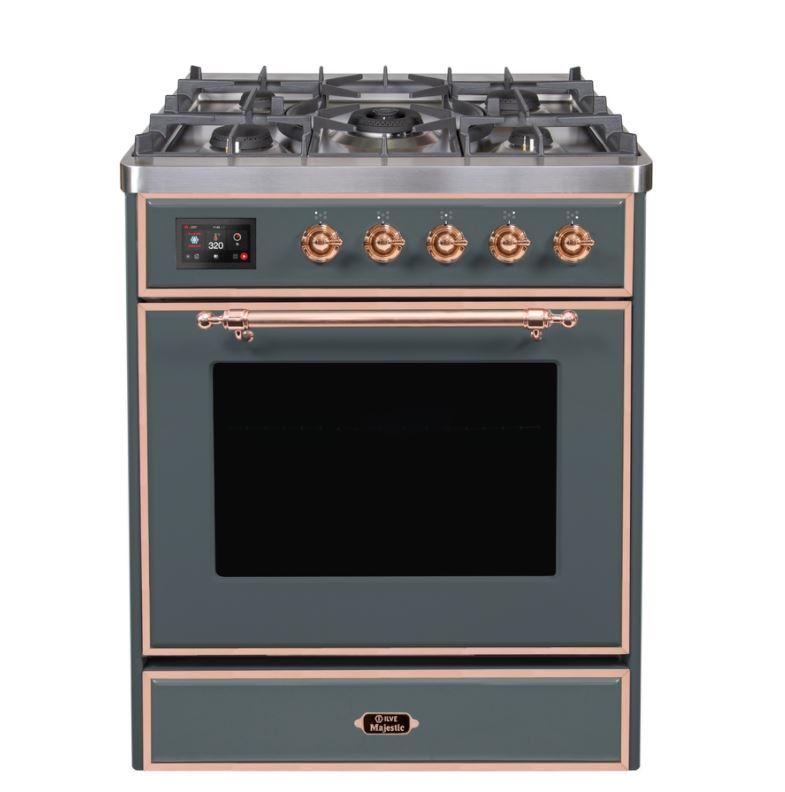ILVE 30" Majestic II Series Gas Burner and Electric Oven Range with 5 Sealed Burners - UM30DNE3