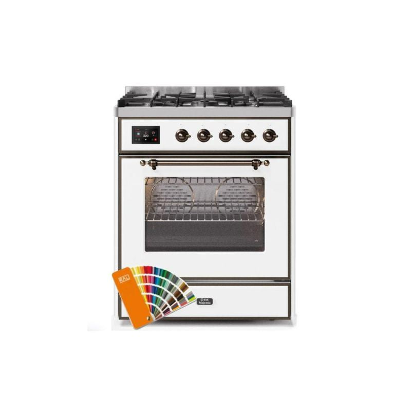 ILVE 30" Majestic II Series Gas Burner and Electric Oven Range with 5 Sealed Burners - UM30DNE3
