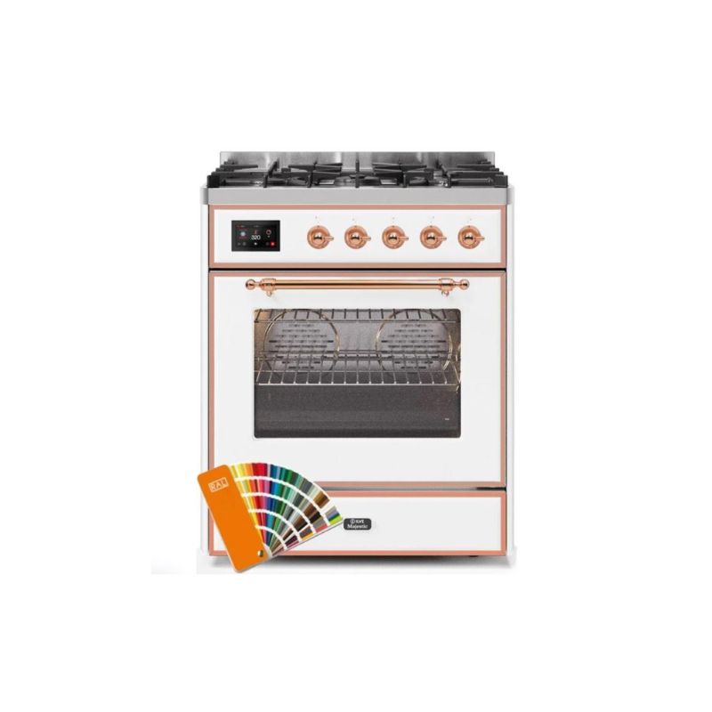 ILVE 30" Majestic II Series Gas Burner and Electric Oven Range with 5 Sealed Burners - UM30DNE3