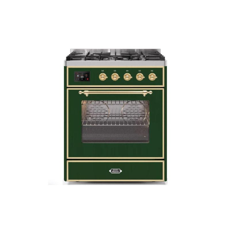 ILVE 30" Majestic II Series Gas Burner and Electric Oven Range with 5 Sealed Burners - UM30DNE3