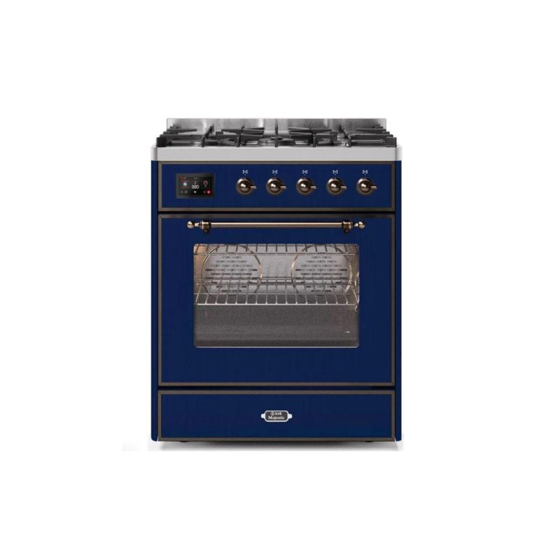 ILVE 30" Majestic II Series Gas Burner and Electric Oven Range with 5 Sealed Burners - UM30DNE3