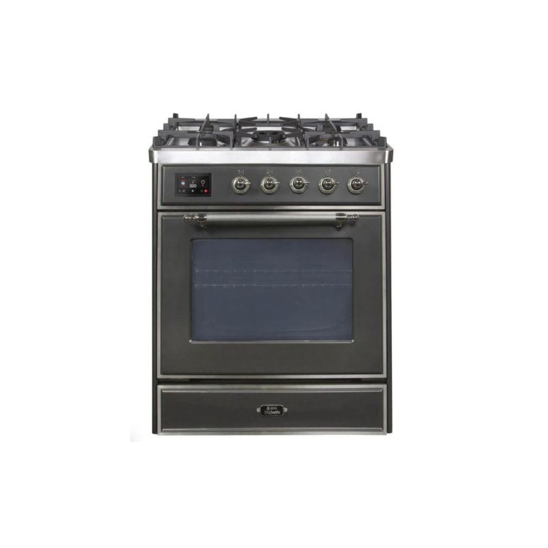 ILVE 30" Majestic II Series Gas Burner and Electric Oven Range with 5 Sealed Burners - UM30DNE3