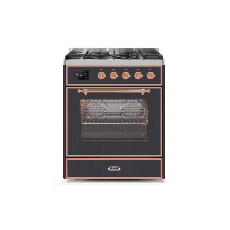 ILVE 30" Majestic II Series Gas Burner and Electric Oven Range with 5 Sealed Burners - UM30DNE3