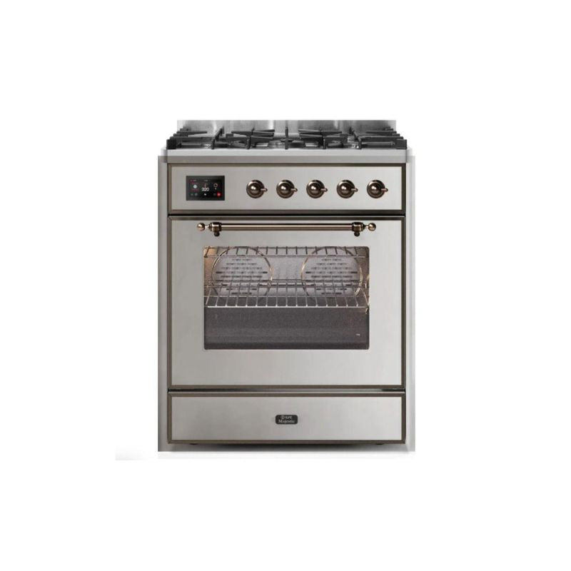 ILVE 30" Majestic II Series Gas Burner and Electric Oven Range with 5 Sealed Burners - UM30DNE3