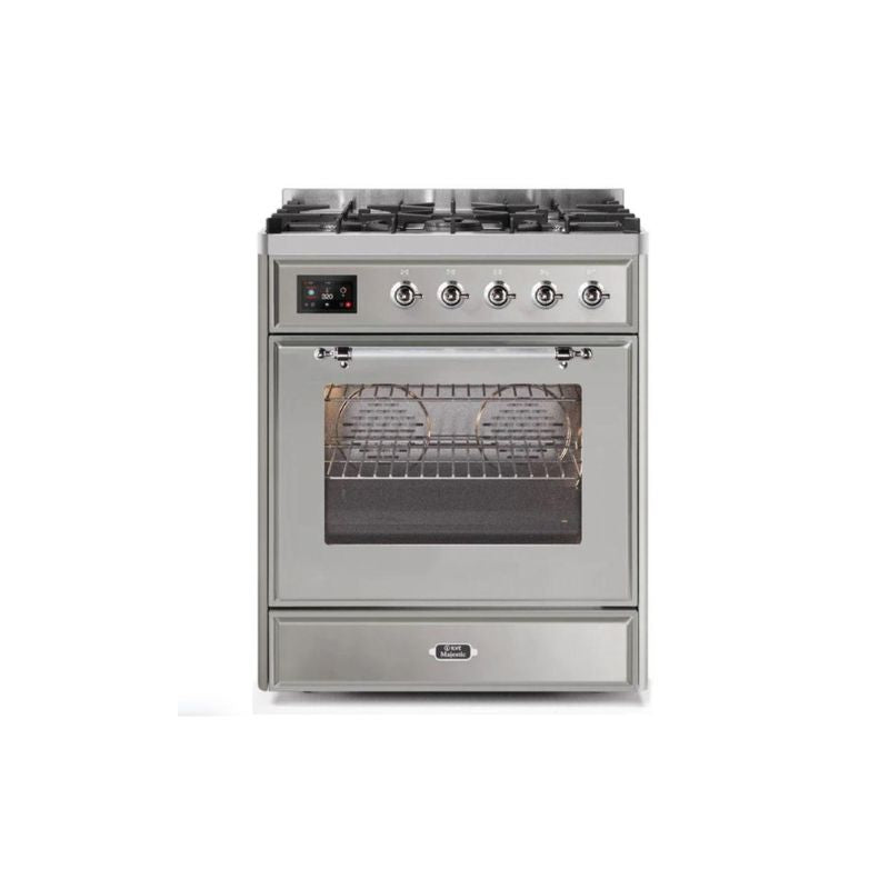 ILVE 30" Majestic II Series Gas Burner and Electric Oven Range with 5 Sealed Burners - UM30DNE3