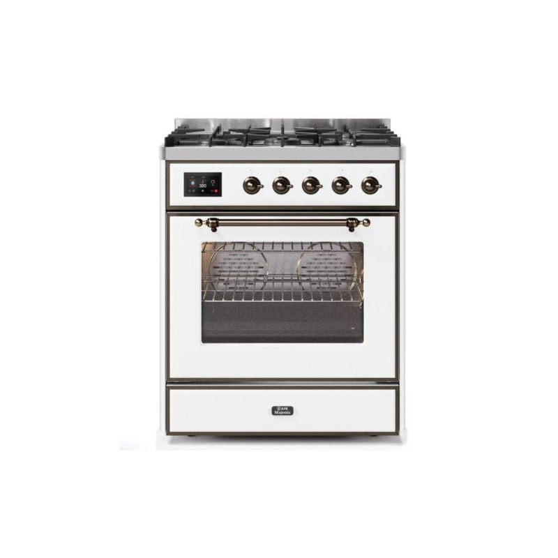 ILVE 30" Majestic II Series Gas Burner and Electric Oven Range with 5 Sealed Burners - UM30DNE3
