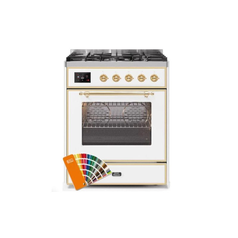 ILVE 30" Majestic II Series Gas Burner and Electric Oven Range with 5 Sealed Burners - UM30DNE3