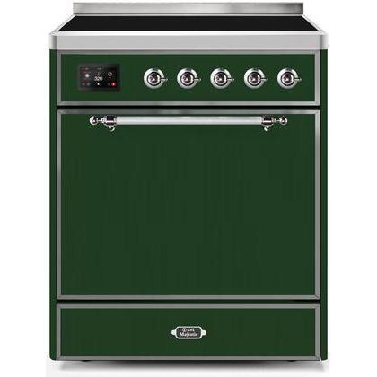ILVE 30" Majestic II Series Induction Range with 4 Elements 2.3 cu. ft. Total Oven Capacity TFT Oven Control Display - UMI30QNE3