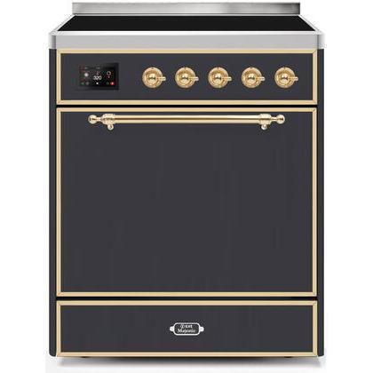 ILVE 30" Majestic II Series Induction Range with 4 Elements 2.3 cu. ft. Total Oven Capacity TFT Oven Control Display - UMI30QNE3