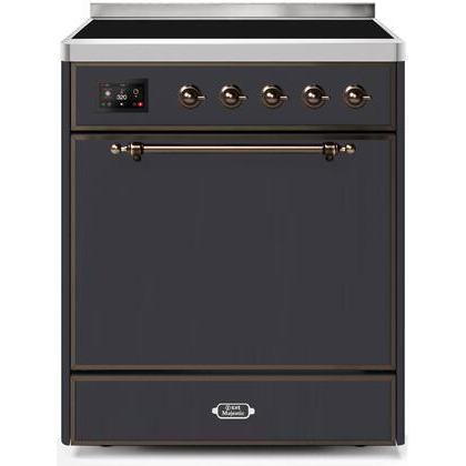 ILVE 30" Majestic II Series Induction Range with 4 Elements 2.3 cu. ft. Total Oven Capacity TFT Oven Control Display - UMI30QNE3
