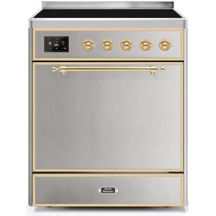 ILVE 30" Majestic II Series Induction Range with 4 Elements 2.3 cu. ft. Total Oven Capacity TFT Oven Control Display - UMI30QNE3