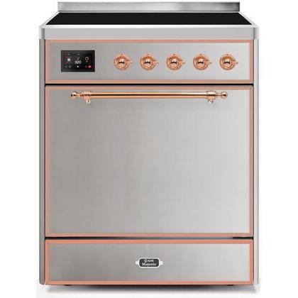 ILVE 30" Majestic II Series Induction Range with 4 Elements 2.3 cu. ft. Total Oven Capacity TFT Oven Control Display - UMI30QNE3