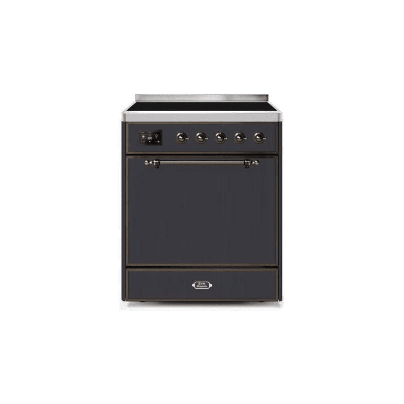 ILVE 30" Majestic II Series Induction Range with 4 Elements 2.3 cu. ft. Total Oven Capacity TFT Oven Control Display - UMI30QNE3