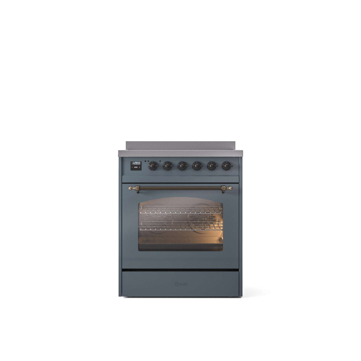 ILVE 30" Nostalgie II Series Freestanding Electric Double Oven Range with 5 Elements, Triple Glass Cool Door, Convection Oven, TFT Oven Control Display and Child Lock - UPI304NMP