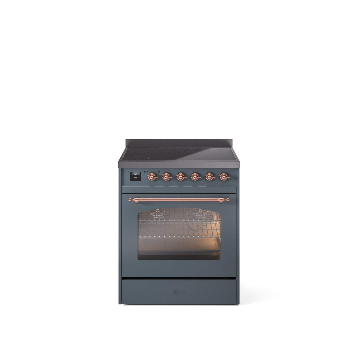 ILVE 30" Nostalgie II Series Freestanding Electric Double Oven Range with 5 Elements, Triple Glass Cool Door, Convection Oven, TFT Oven Control Display and Child Lock - UPI304NMP