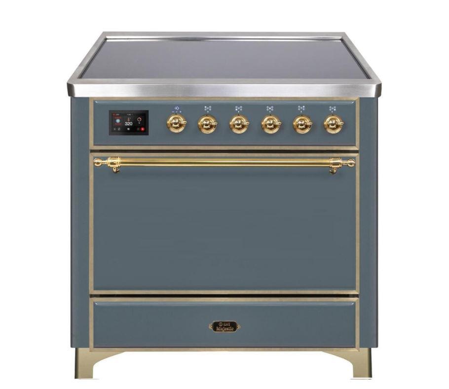 ILVE 36 Inch Majestic II Series Induction Range with 5 Elements 3.5 cu. ft. Oven Capacity TFT Oven Control Display Solid Door - UMI09QNS3