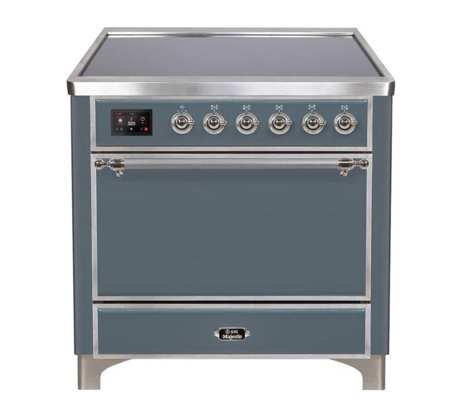 ILVE 36 Inch Majestic II Series Induction Range with 5 Elements 3.5 cu. ft. Oven Capacity TFT Oven Control Display Solid Door - UMI09QNS3