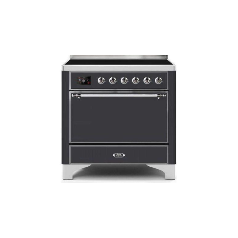 ILVE 36 Inch Majestic II Series Induction Range with 5 Elements 3.5 cu. ft. Oven Capacity TFT Oven Control Display Solid Door - UMI09QNS3