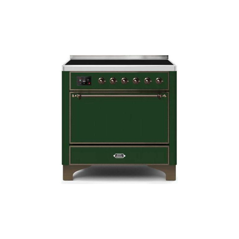 ILVE 36 Inch Majestic II Series Induction Range with 5 Elements 3.5 cu. ft. Oven Capacity TFT Oven Control Display Solid Door - UMI09QNS3