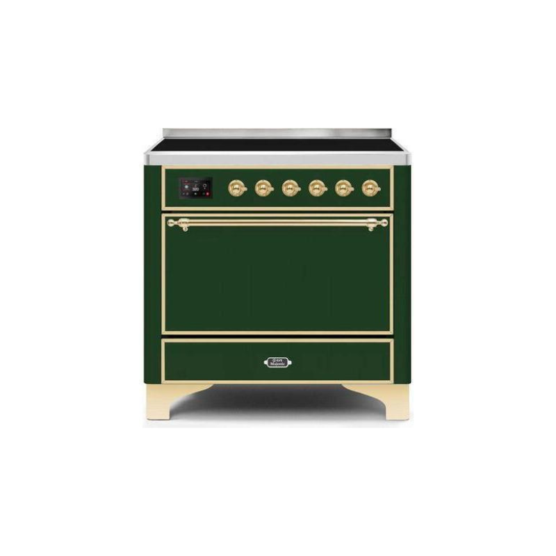 ILVE 36 Inch Majestic II Series Induction Range with 5 Elements 3.5 cu. ft. Oven Capacity TFT Oven Control Display Solid Door - UMI09QNS3