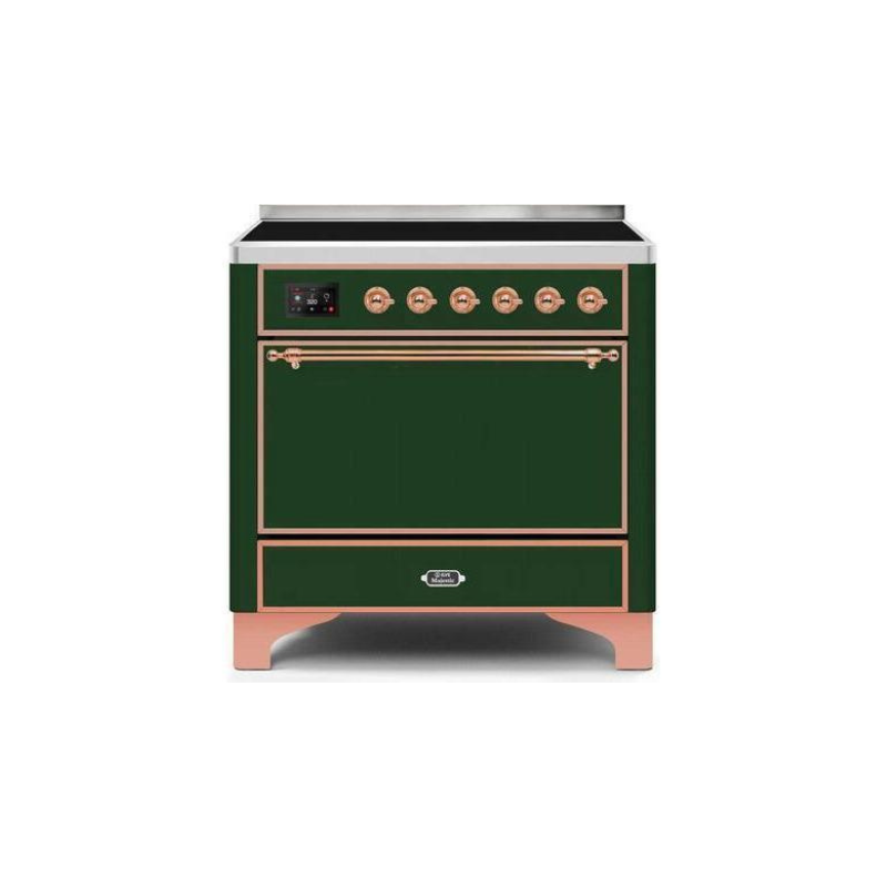 ILVE 36 Inch Majestic II Series Induction Range with 5 Elements 3.5 cu. ft. Oven Capacity TFT Oven Control Display Solid Door - UMI09QNS3