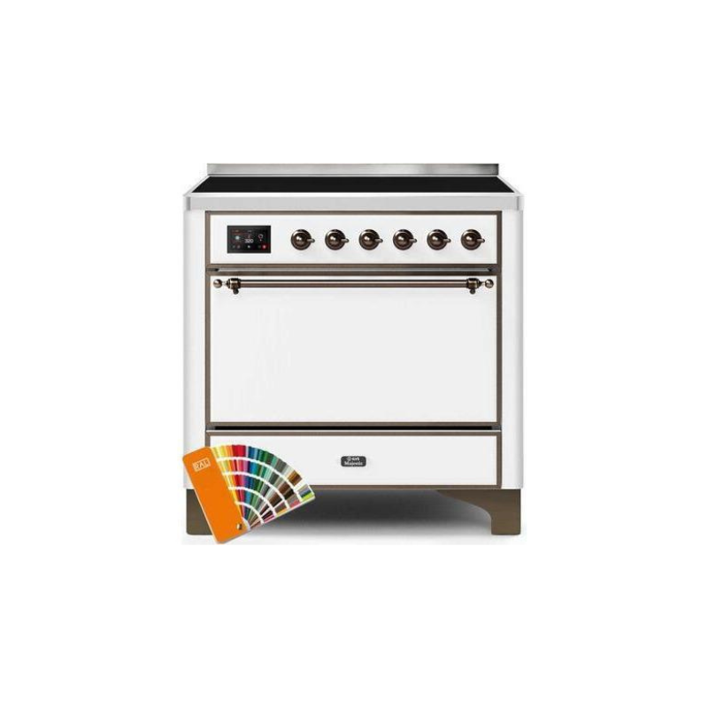 ILVE 36 Inch Majestic II Series Induction Range with 5 Elements 3.5 cu. ft. Oven Capacity TFT Oven Control Display Solid Door - UMI09QNS3