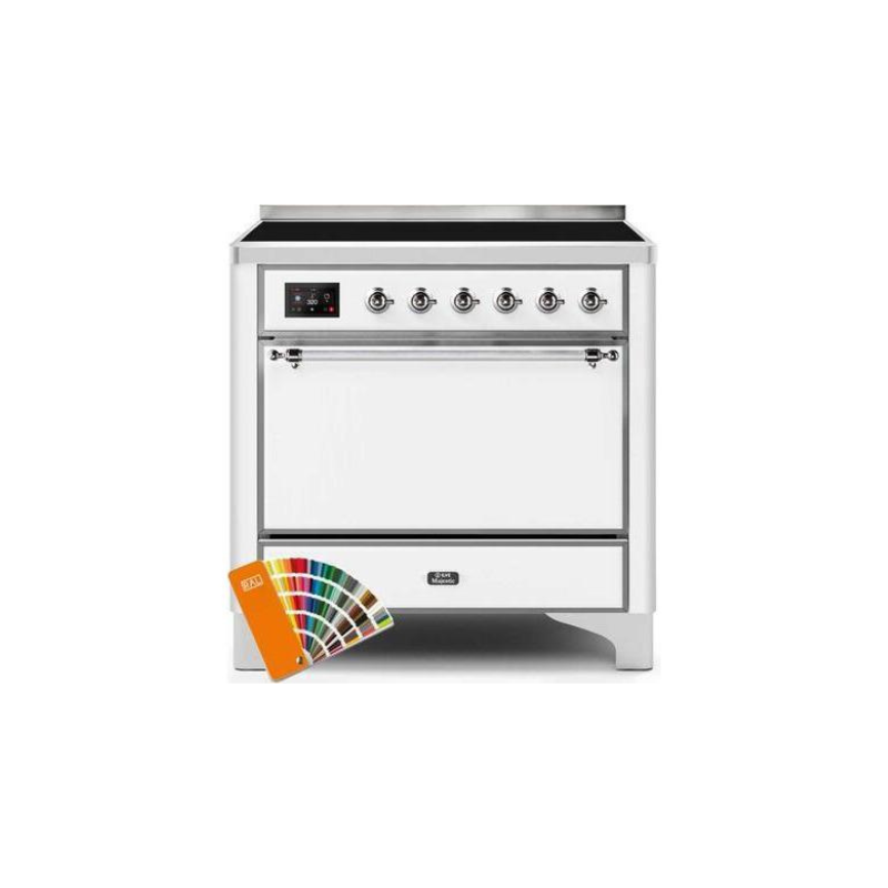 ILVE 36 Inch Majestic II Series Induction Range with 5 Elements 3.5 cu. ft. Oven Capacity TFT Oven Control Display Solid Door - UMI09QNS3