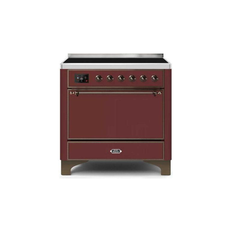 ILVE 36 Inch Majestic II Series Induction Range with 5 Elements 3.5 cu. ft. Oven Capacity TFT Oven Control Display Solid Door - UMI09QNS3