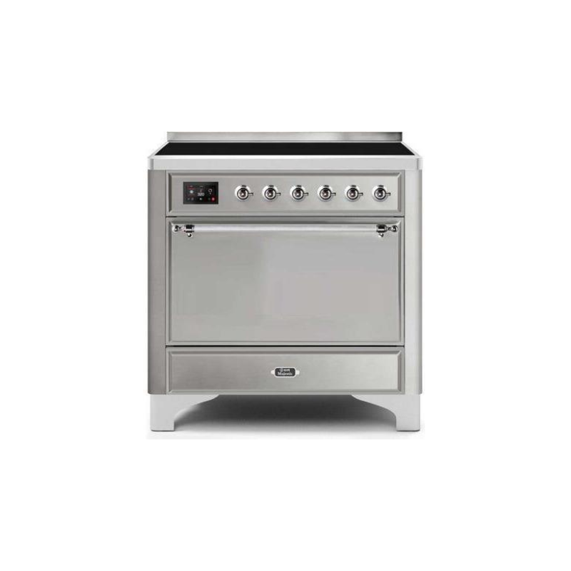 ILVE 36 Inch Majestic II Series Induction Range with 5 Elements 3.5 cu. ft. Oven Capacity TFT Oven Control Display Solid Door - UMI09QNS3