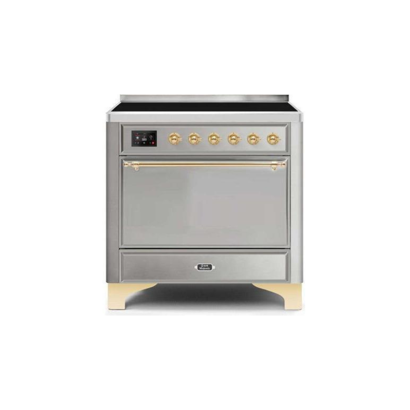 ILVE 36 Inch Majestic II Series Induction Range with 5 Elements 3.5 cu. ft. Oven Capacity TFT Oven Control Display Solid Door - UMI09QNS3