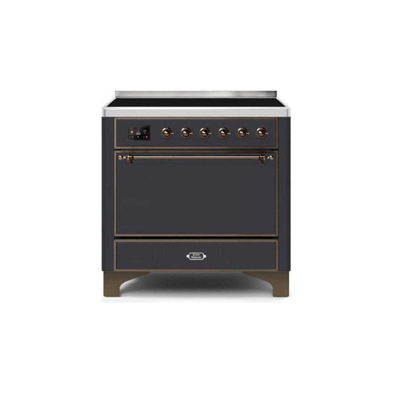 ILVE 36 Inch Majestic II Series Induction Range with 5 Elements 3.5 cu. ft. Oven Capacity TFT Oven Control Display Solid Door - UMI09QNS3