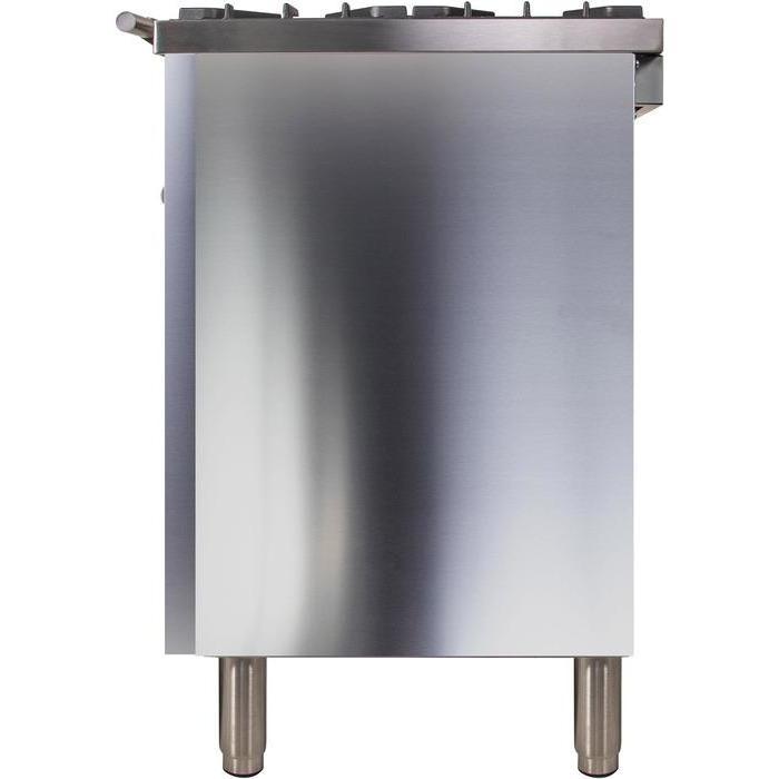 ILVE 36 Inch Professional Plus Series Freestanding Double Oven Dual Fuel Range with 5 Sealed Burners Chrome Trim - UPDW90FDMP