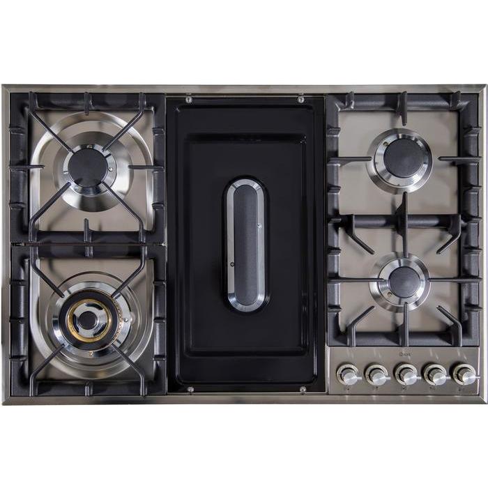 ILVE 36 Inch Stainless Steel Natural Gas Cooktop - UXLP90FI