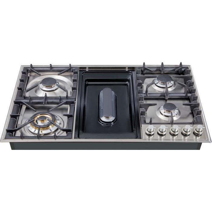 ILVE 36 Inch Stainless Steel Natural Gas Cooktop - UXLP90FI